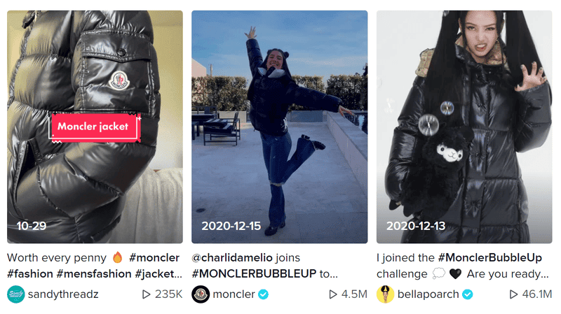 MonclerBubbleUp TikTok Challenge